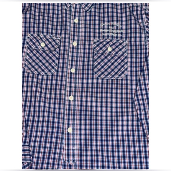 ORIGINAL HOLLYWOOD BOYS SHIRT THE JEAN PEOPLE LONG SLEEVE BLUE CHECKED  SIZE M - Picture 7 of 11